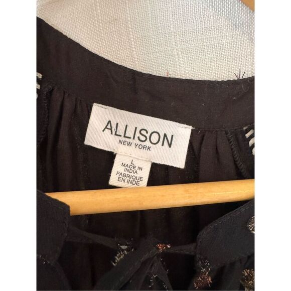 NWOT Allison New York Scarlett Black Metallic Dress Size Large - Picture 5 of 12